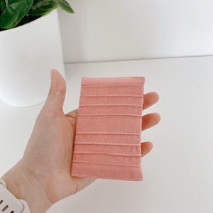 Minimalist Small Wallet with Pin Tucked Design Card Holder- pink/gingham check