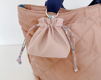 Handmade Japanese Cotton Mini Drawstring Pouch – Bag Charm, AirPod, Lipstick Holder