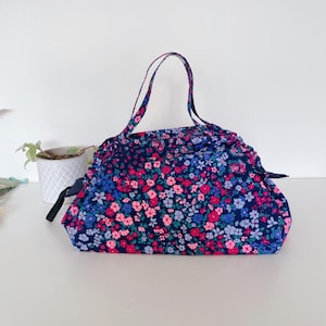 Sac à provisions pliable floral : fourre-tout écologique réutilisable