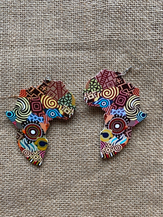 Wooden African Earrings Etsy