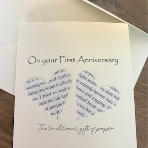 1st Anniversary Card for Husband or Wife, Romantic First Year Wedding Anniversary Greeting Card zdjęcie 4