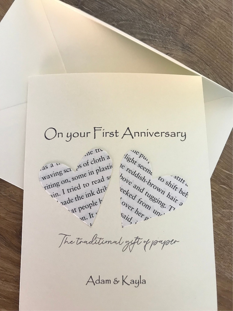 1st Anniversary Card for Husband or Wife, Romantic First Year Wedding Anniversary Greeting Card zdjęcie 4