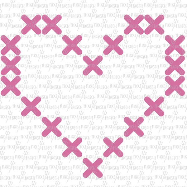 Heart, Embroidery, Cross Stitch SVG, Digital File, Cut File, PNG, DXF, Printable, Silhouette, Cricut, Cuttable, Cross Stitch, Kreuzstich