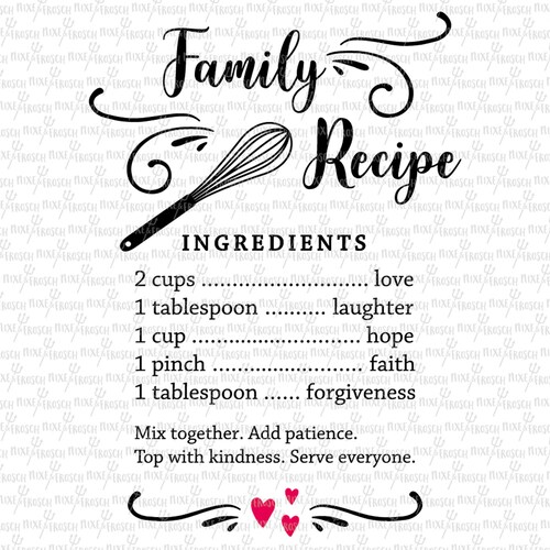 Family Recipe SVG Digital File Family Quote SVG EPS Etsy