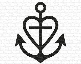 Faith Hope Love svg, Digital File, Cut File, SVG, PNG, PDF, Printable, Silhouette, Cuttable, Anchor, Heart, Cross, Anchor svg