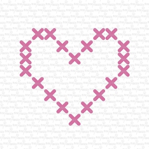 Heart, Embroidery, Cross Stitch SVG, Digital File, Cut File, PNG, DXF, Printable, Silhouette, Cricut, Cuttable, Cross Stitch, Kreuzstich