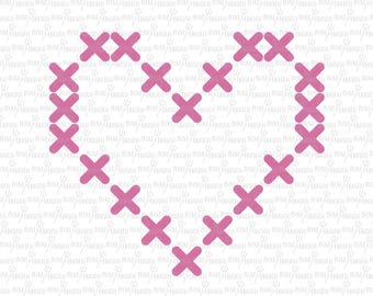 Heart, Embroidery, Cross Stitch SVG, Digital File, Cut File, PNG, DXF, Printable, Silhouette, Cricut, Cuttable, Cross Stitch, Kreuzstich