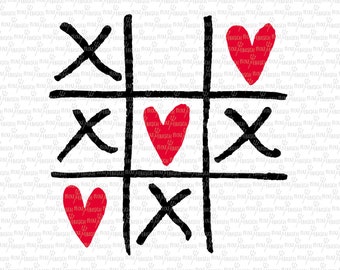 Valentines Tic Tac Toe, xoxo, Valentines Day, Digital File, Cut File, SVG, PDF, Printable, Cuttable, Valentines Cuttable, Valentines Card
