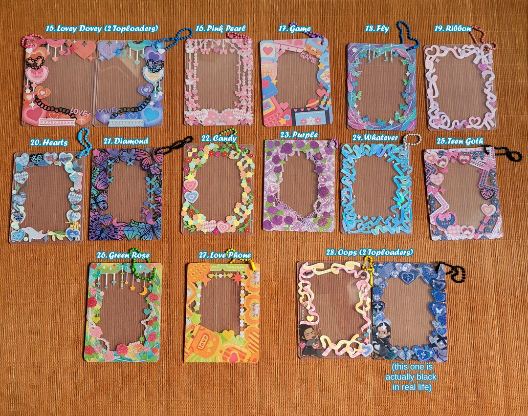 Predecorated Toploaders for Photocards, Polaroids, Etc. Etsy