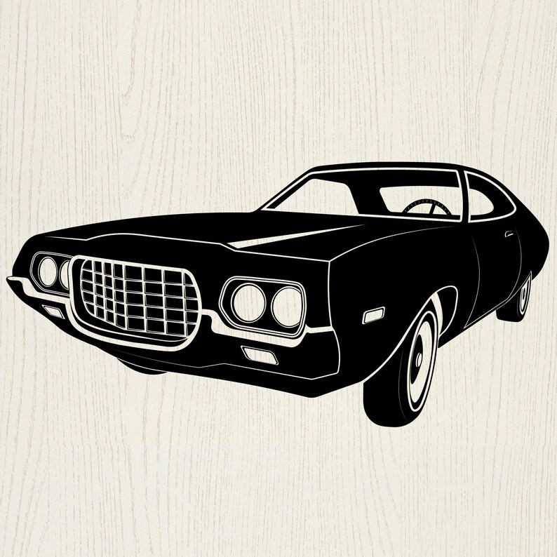 Download Ford Gran Torino Sport 1972 Silhouette Muscle car Antique ...