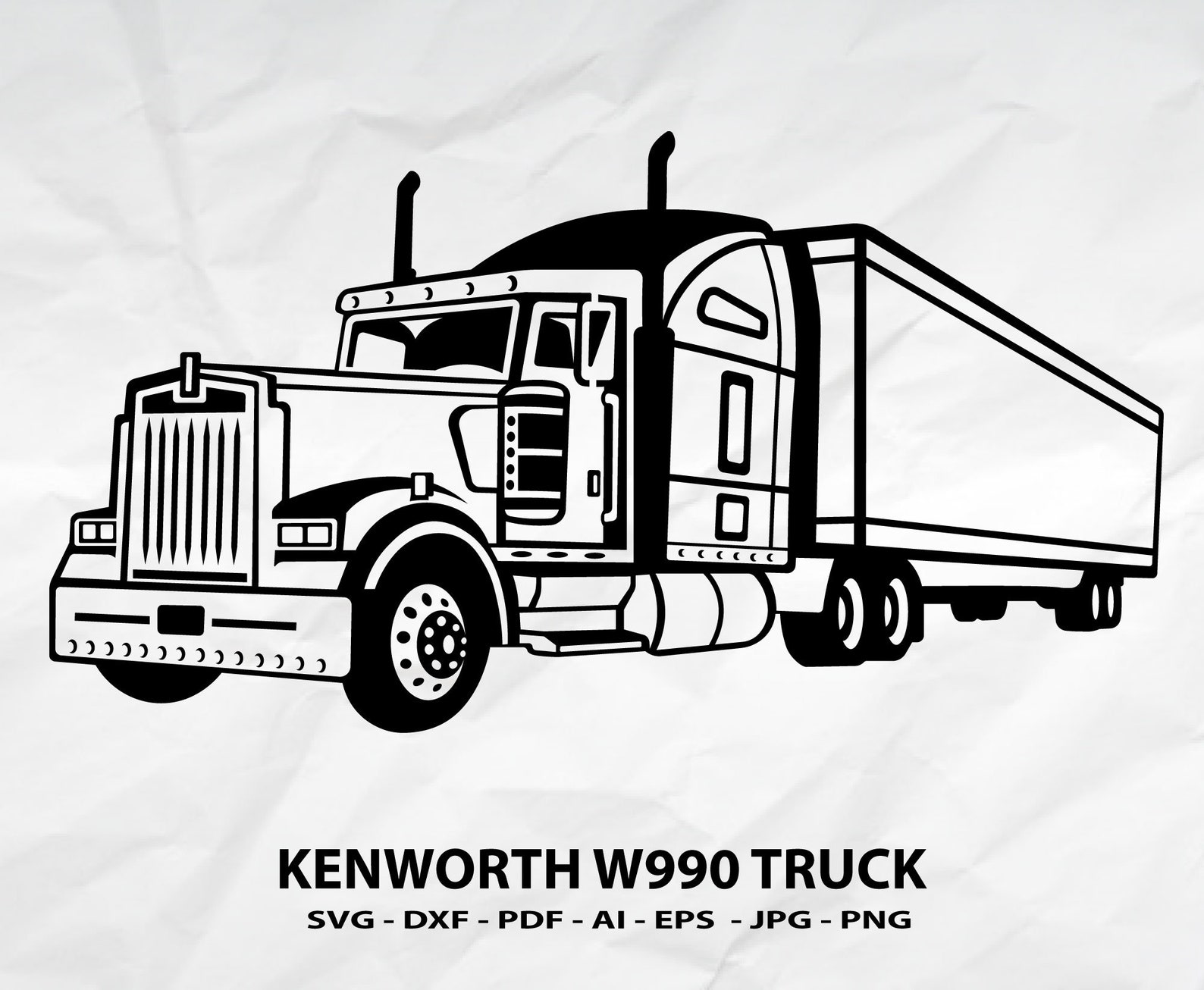 Kenworth W990 truck SVG Kenworth svg Semi trailer SVG | Etsy