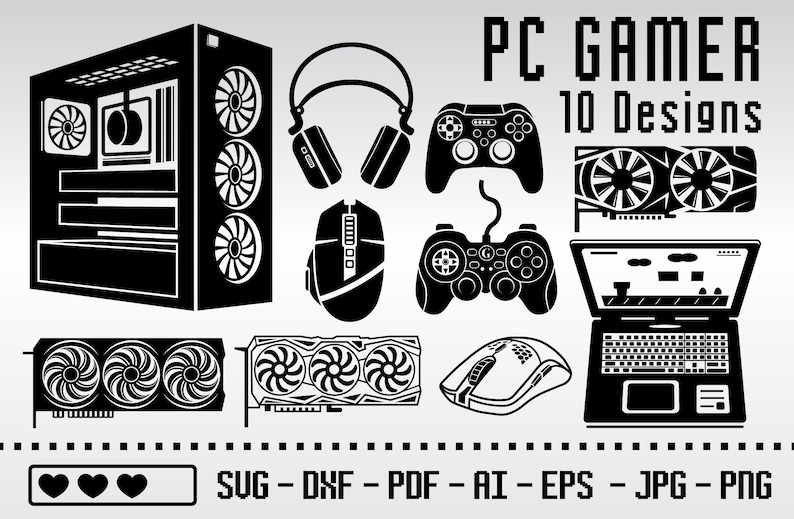 PC Gamer Gaming Accessories PC svg Notebook svg Graphic Etsy