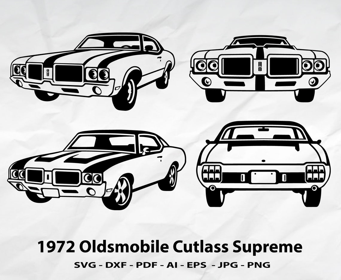 1972 Oldsmobile Cutlass Supreme SVG Cutlass svg Car SVG | Etsy