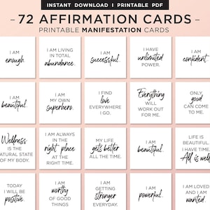 Affirmation Cards Positive Affirmation Card Printable Cards - Etsy