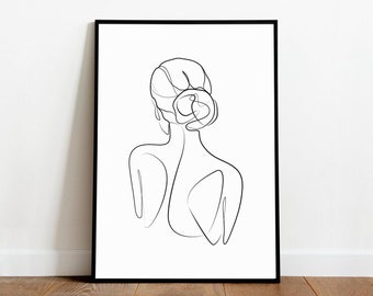 Nude Woman Line Draw - Etsy