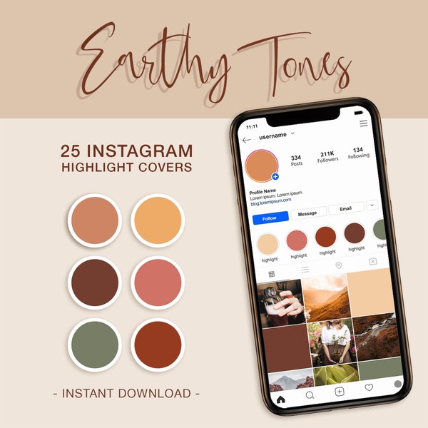 Instagram Story Highlight Covers, Solid Color Icons, Neutral Earthy Colors, Warm Terracotta Icons, Burn Boho Instagram Covers, Trend Tones