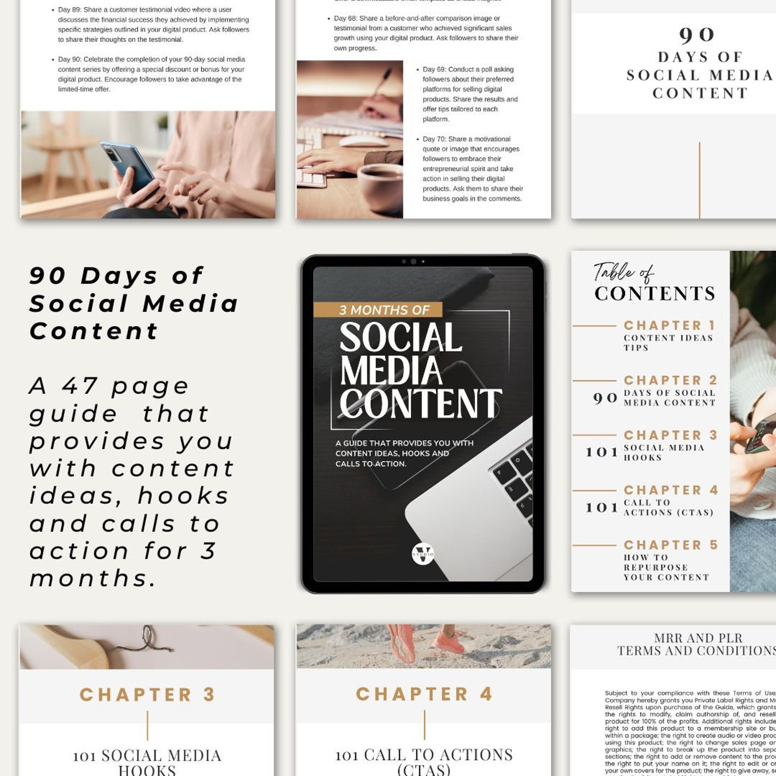 90 Days of Social Media Content Guide Master Resell Rights & Private ...