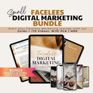 Faceless Digital Marketing Bundle with Master Resell Rights and Private Label Rights  -  MRR - PLR - DFY - Faceless Videos - Instagram Reels