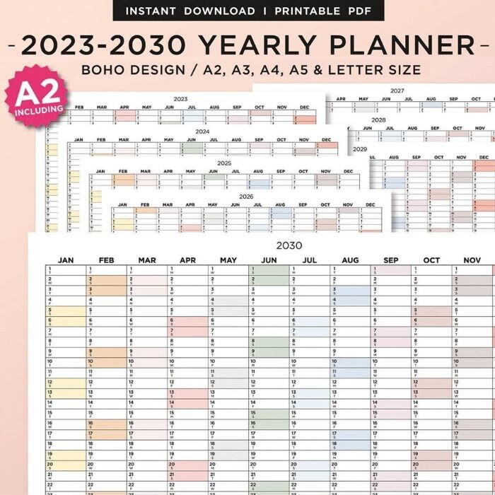 Multi Year Calendar - Etsy multi-year-calendar-etsy