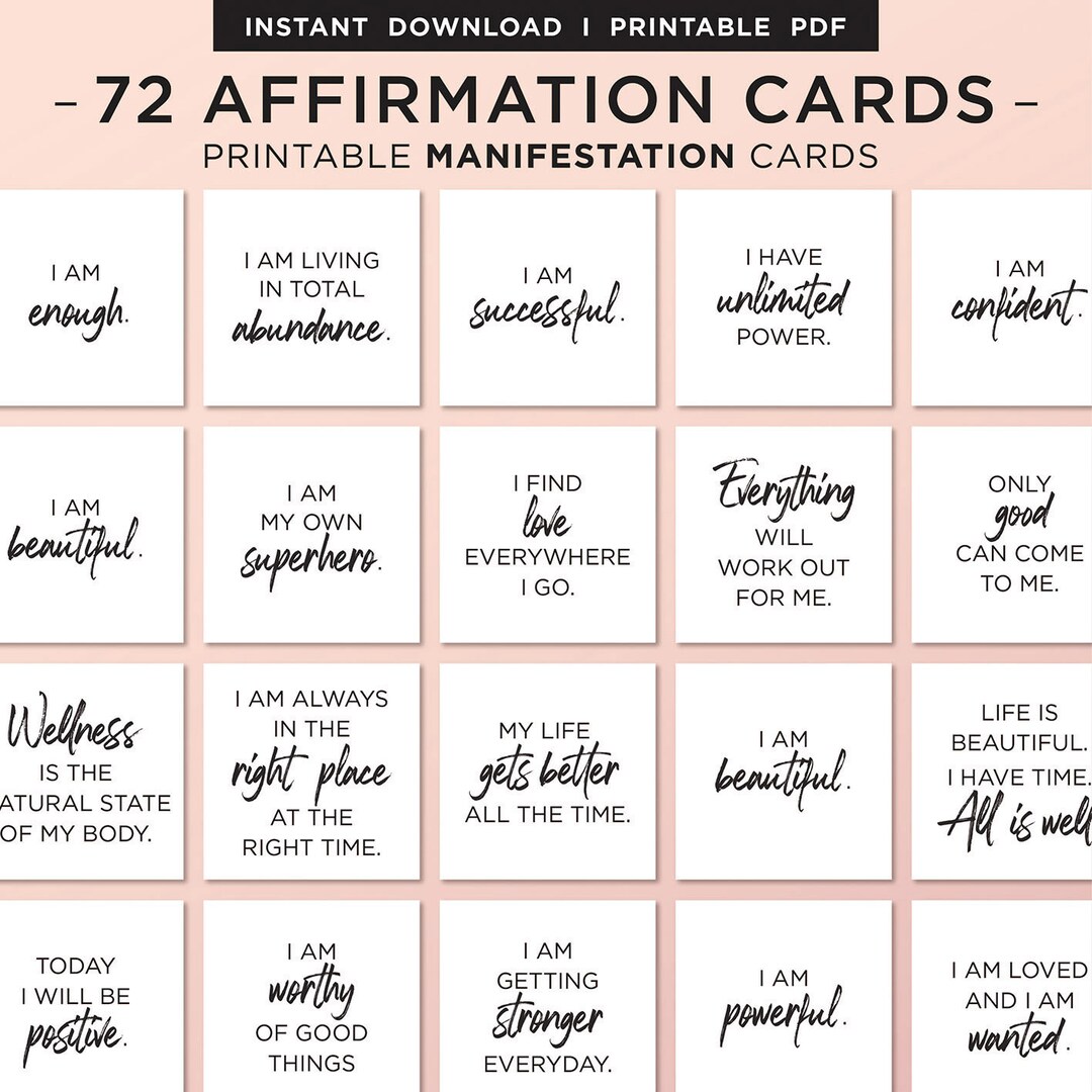 Affirmation Cards, Positive Affirmation Card, Printable Cards, Cards ...