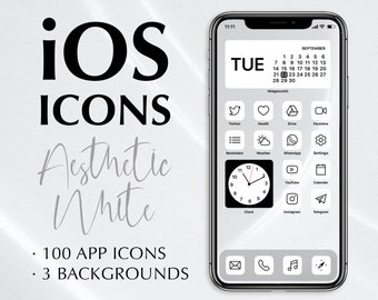 White Minimalist iOS App Icon Pack (Digital Download)