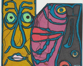 Arte marginal - Pierre Albasser - un dibujo original sobre cartón para embalaje - título: "Lugar negro" - 2026