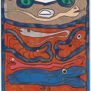 arte bruta singular arte outsider arte - Pierre Albasser - um desenho original de 2025 em papelão de embalagem