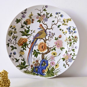 Vintage Kaiser Germany Chinoiserie Phoenix Plate, Large Oriental Bird Design, Collectible Porcelain Decor