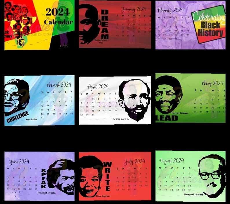 2024 Black History Calendar Etsy
