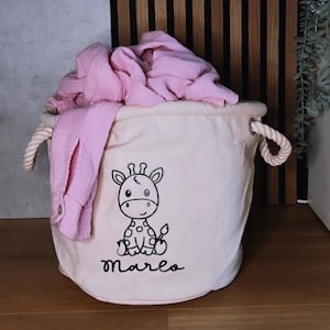 Aufbewahrungskorb personalisiert | Wäschekorb personalisiert | Name und Tier | Kindergeschenk | Kinderzimmer | Geschenke zur Geburt