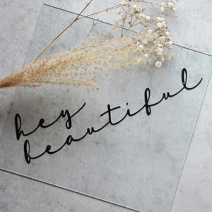 hey beautiful Sticker | personalisiert | Spiegelaufkleber | Dekoration | Wohnzimmer | Schlafzimmer