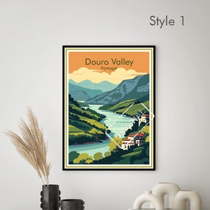 Douro Valley Poster Travel Portugal Douro Valley Print Porto Poster Cityscape Wall Art Journey Nature Sun Sea Sunset Relax