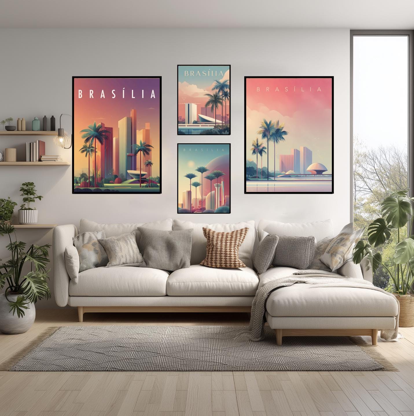 アート・デザイン・音楽 BRAZIL MODERN Modern Tropical Poster of Brasília Brazil Futuristic Minimalist