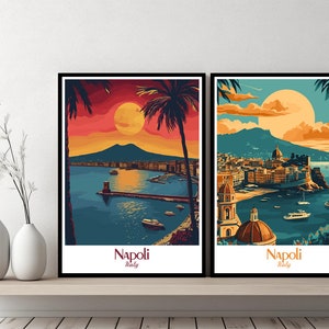 Napoli Italy Poster Travel Italy Campania Napoli Print Canvas Neapol Poster Cityscape Wall Art Designer Posters Italy Napoli