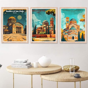 Basilica of San Vitale Italy Poster Travel Italy San Vitale Basilica Print Canvas Poster Cityscape Wall Art Designer Wall Posters Italy Art
