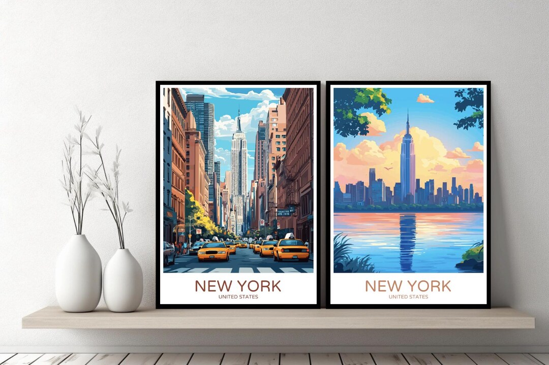 New York City Poster Travel Print New York NYC Empire State Building ...