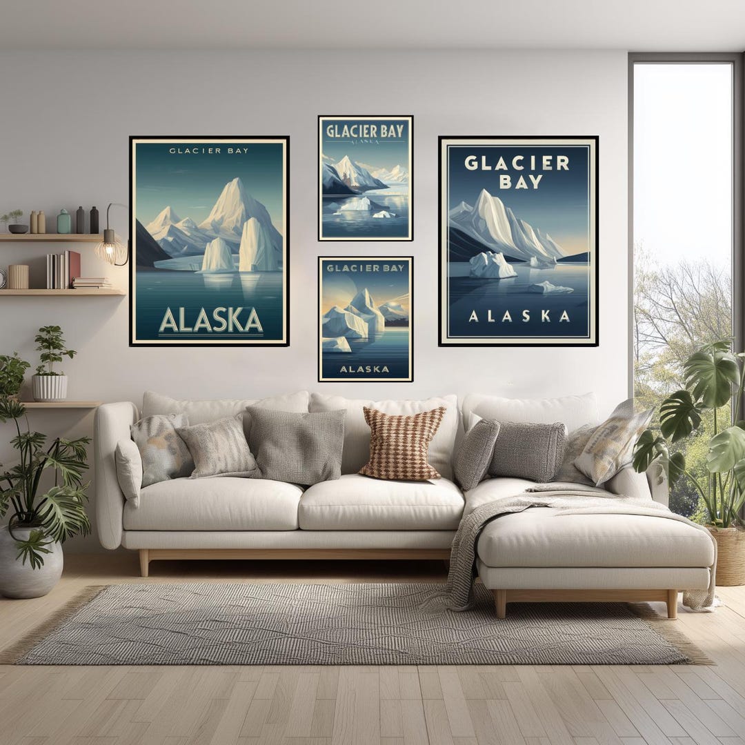 Glacier Bay Poster Alaska Art National Park Print Travel Wall Decor ...