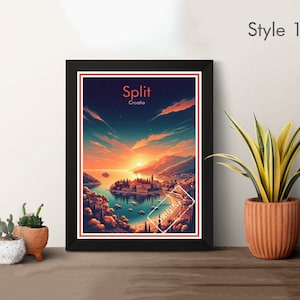 Split Croatia Poster Travel Croatia Split Print Split Cityscape Wall Art Journey Nature Sun Sea Sunset Relax