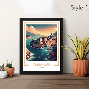 Croatia Poster Dubrovnik Poster Croatia Travel Print Croatia Cityscape Wall Art Journey Nature Sun Sea Sunset Relax