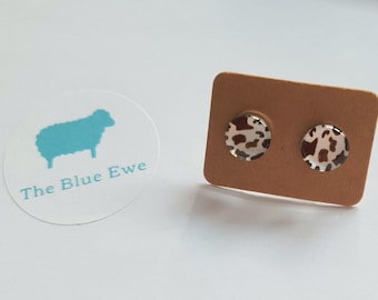 Modern Cow Print Stud Earrings