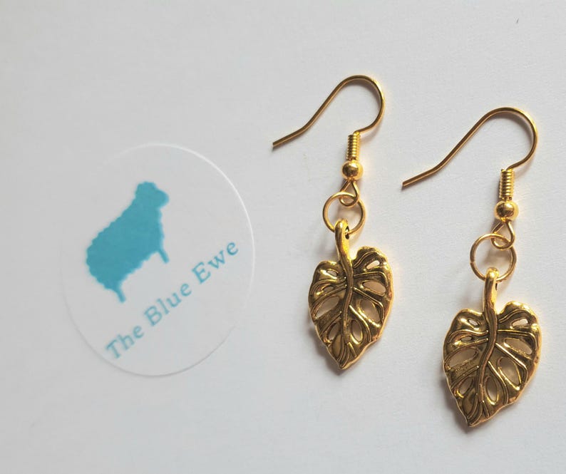Monstera Leaf Earrings: Fun Plant Lover Jewelry image 3