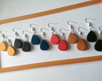 Wooden Teardrop Earrings