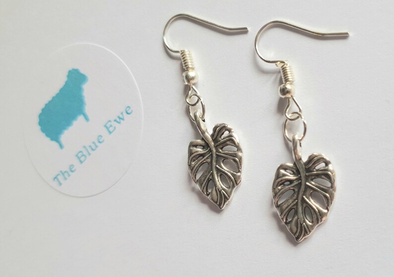 Monstera Leaf Earrings: Fun Plant Lover Jewelry image 2
