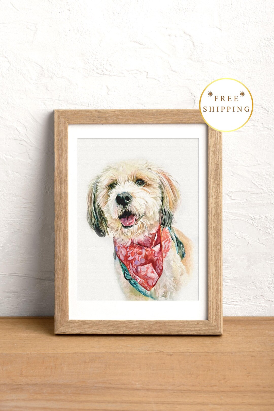 Custom Watercolor Pet Portrait From Photo, Dog Memorial Gift, Dog ...