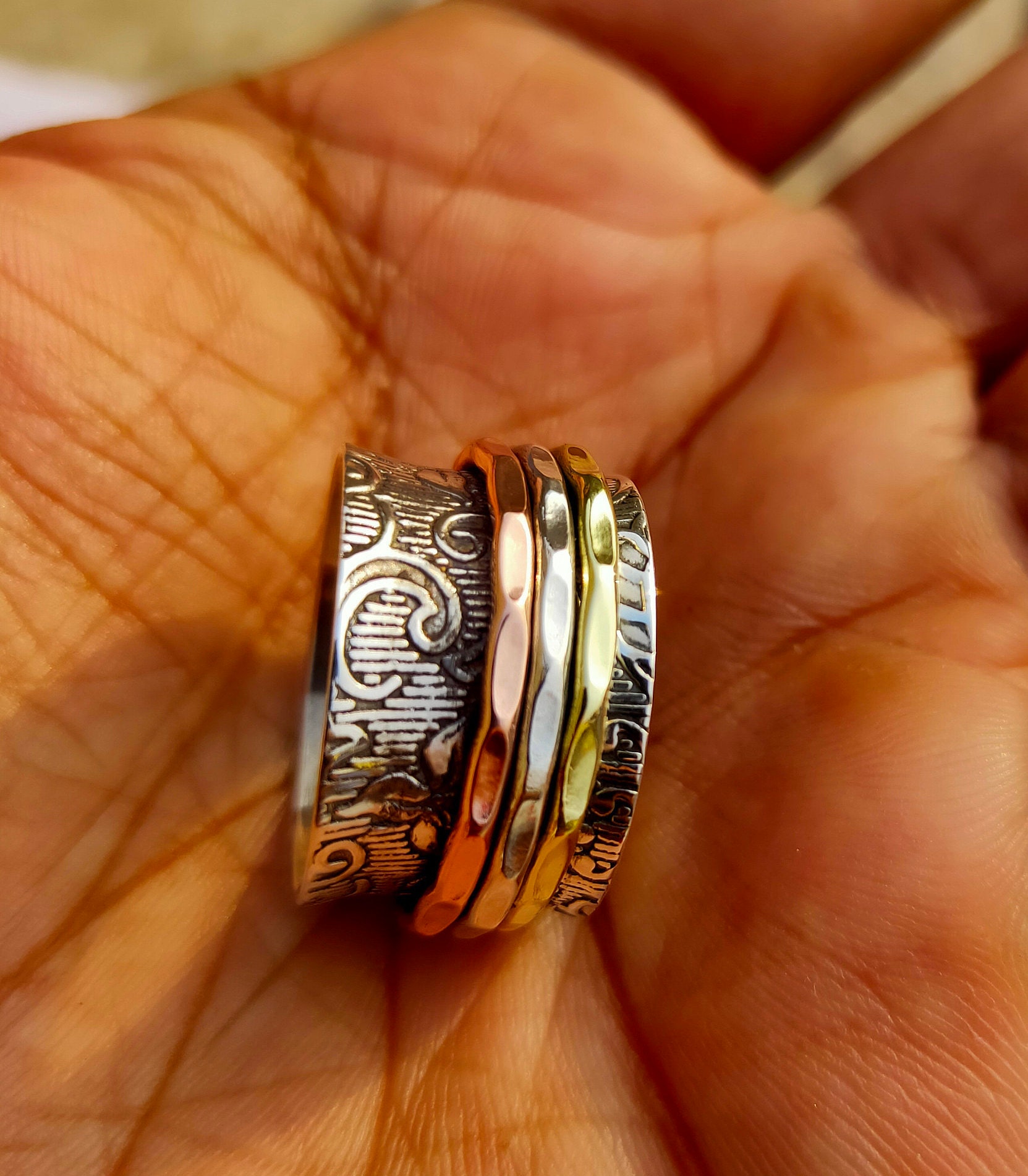 Spinner Ring Designer Ring Vintage Ring Worry Ring 925 Etsy UK