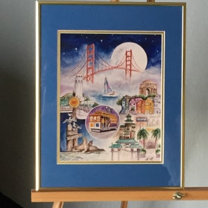 Sherry Fong San Francisco Collage #689/1000 signed and numbered print COA included (colorful, artistic, California)