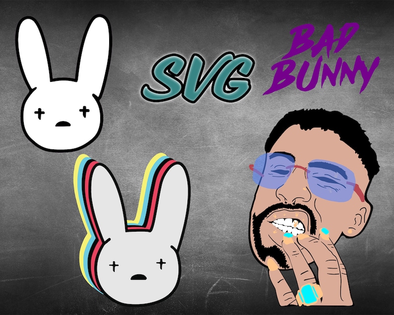 Download Bad Bunny SVG Cut file silhouette Png Cricut Bad Bunny | Etsy