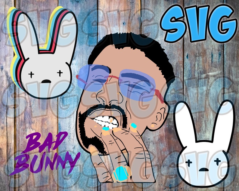 Download Bad Bunny SVG Cut file silhouette Png Cricut Bad Bunny | Etsy