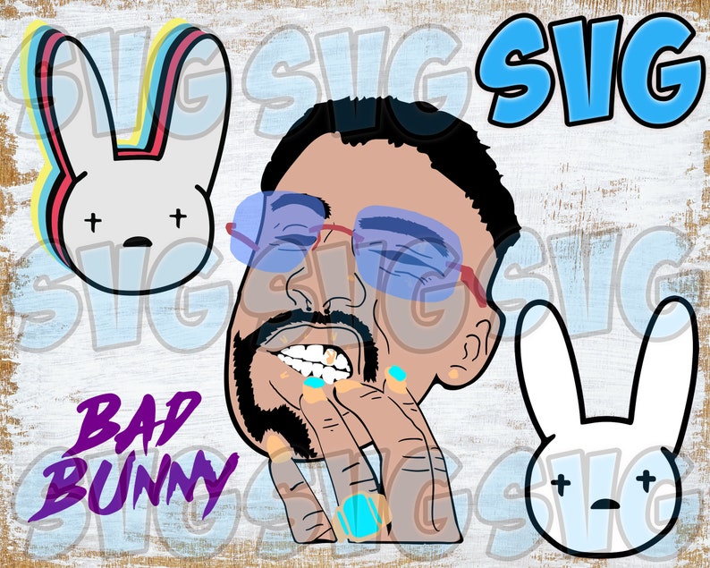 Download Bad Bunny svg cut file silhouette png cricut | Etsy