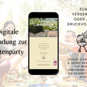 Garden Party Digital Invitation | card garden | Ecard garden party | Garden Party Invitation Card | Garden Party Invitation Digital | wildflowers
